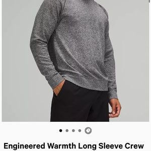 Lululemon Engineered Warm Long Sleeve Crew - black/white, Medium.